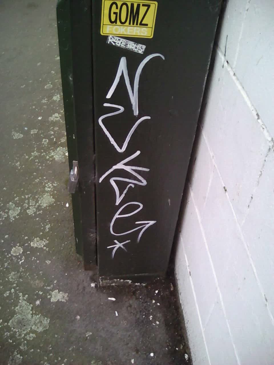 The photograph attached to this graffiti report