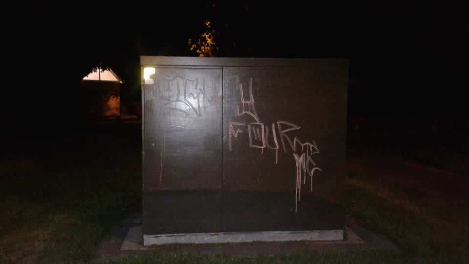 The photograph attached to this graffiti report