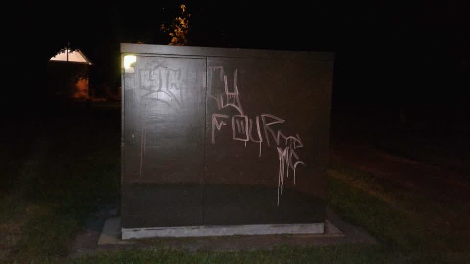 The photograph attached to this graffiti report