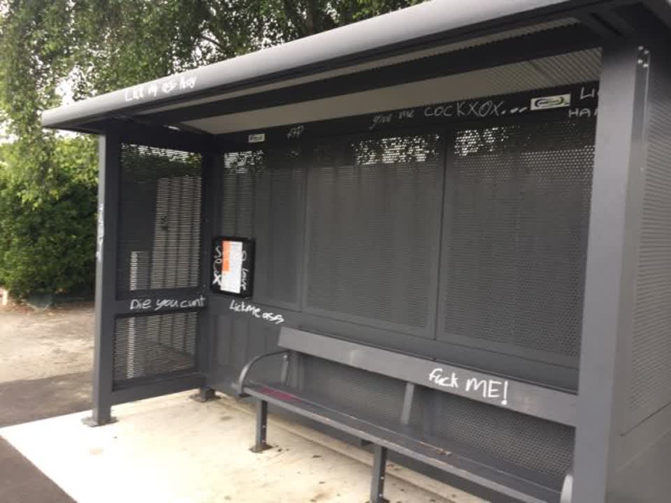 The photograph attached to this graffiti report