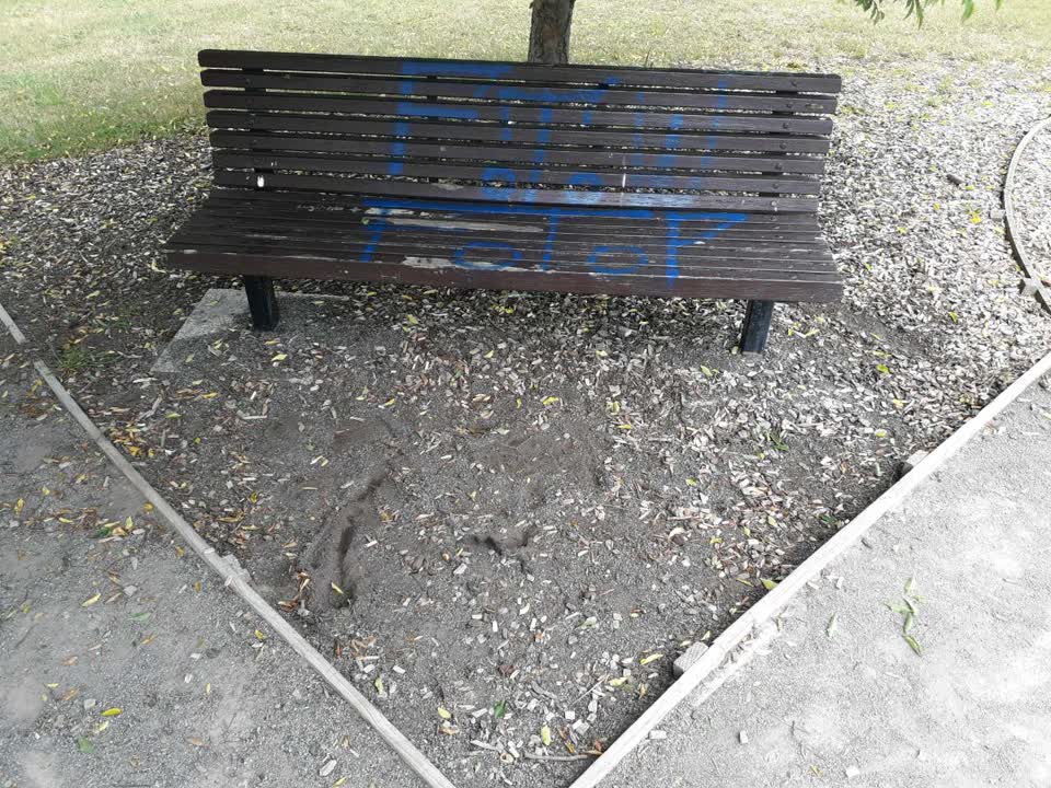 The photograph attached to this graffiti report