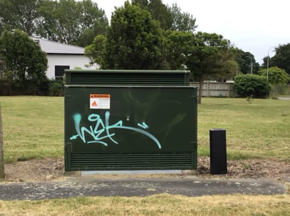 The photograph attached to this graffiti report