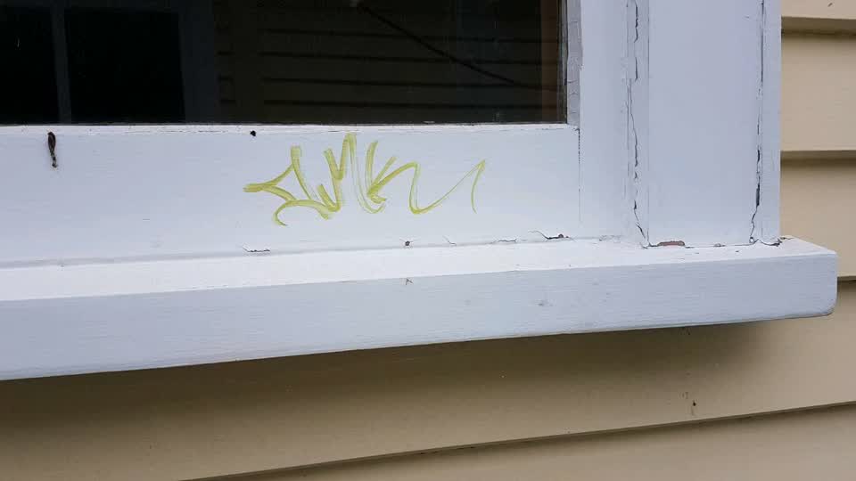 The photograph attached to this graffiti report