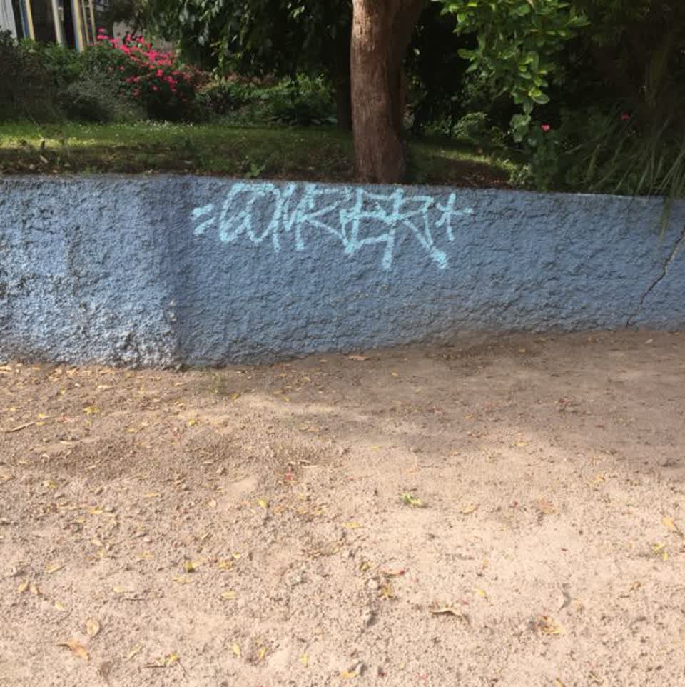 The photograph attached to this graffiti report
