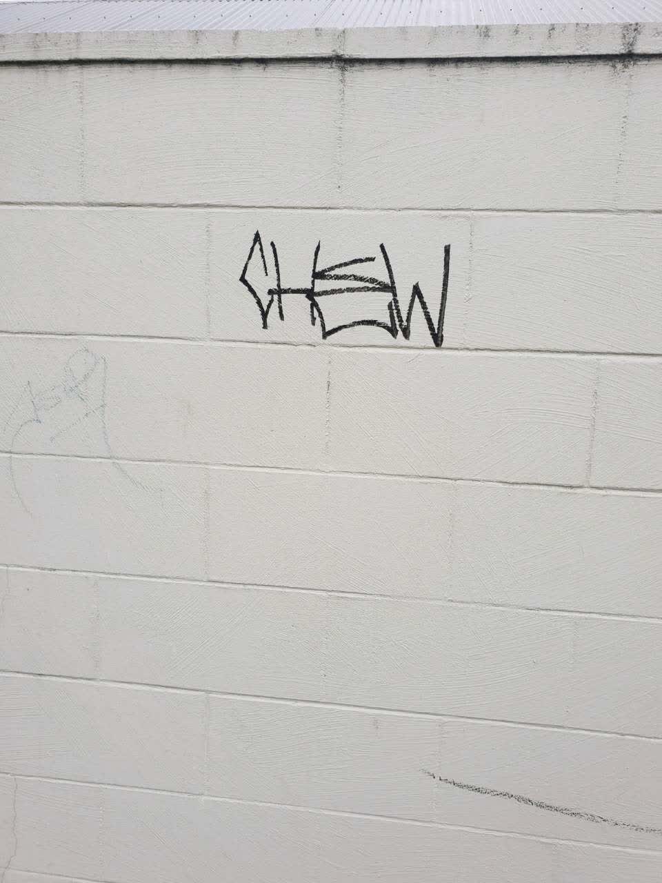 The photograph attached to this graffiti report
