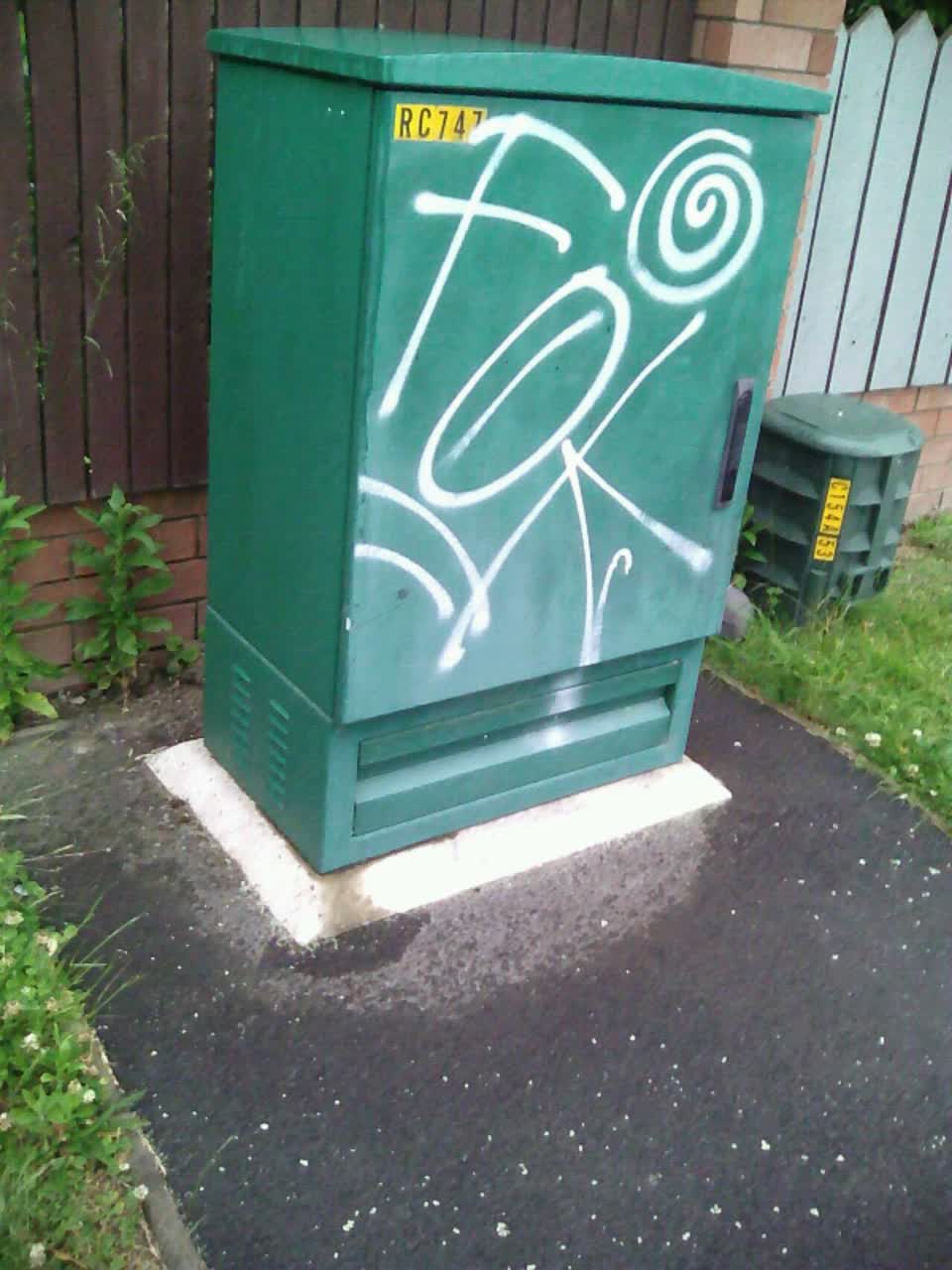 The photograph attached to this graffiti report