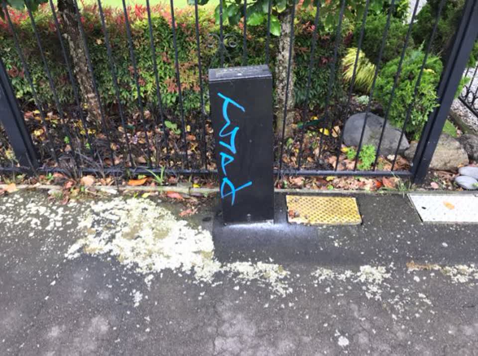 The photograph attached to this graffiti report