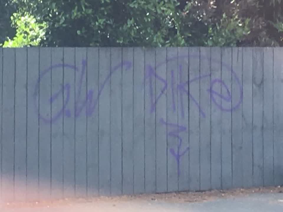 The photograph attached to this graffiti report