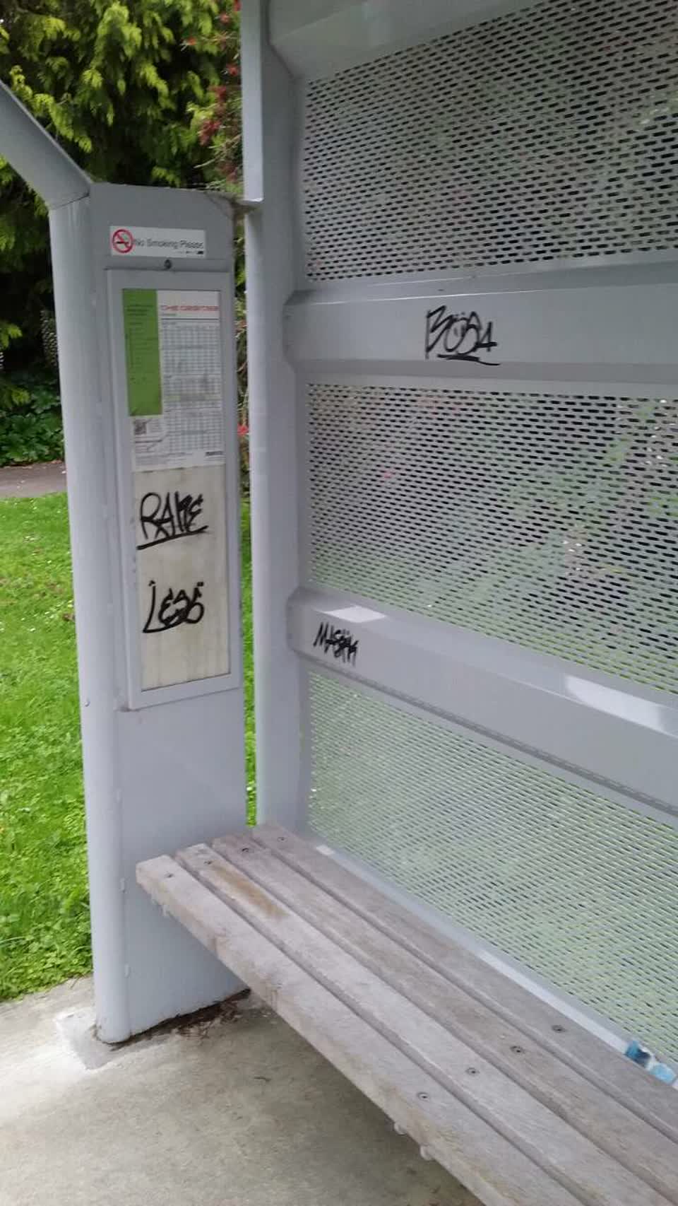 The photograph attached to this graffiti report