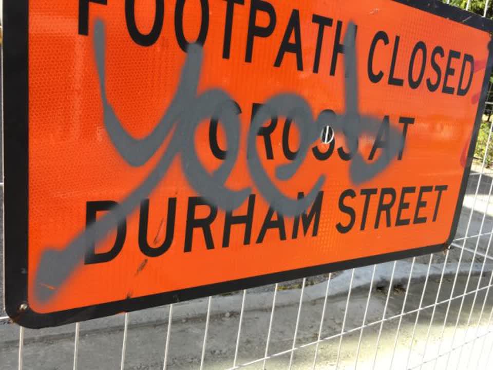 The photograph attached to this graffiti report