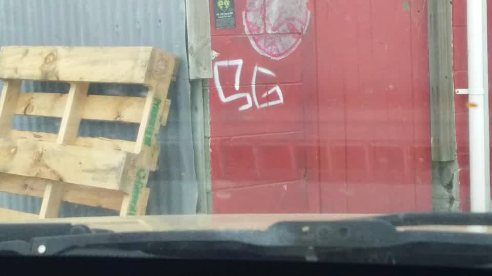 The photograph attached to this graffiti report