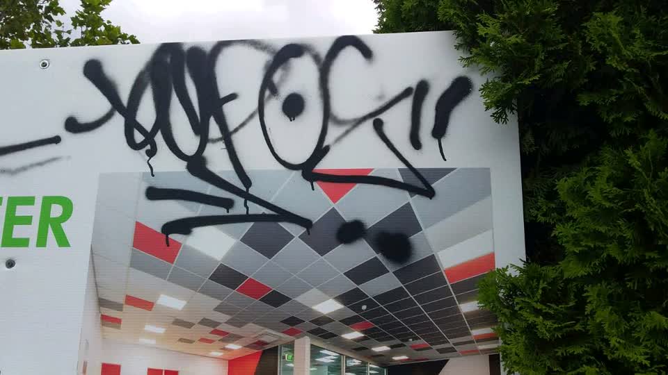 The photograph attached to this graffiti report
