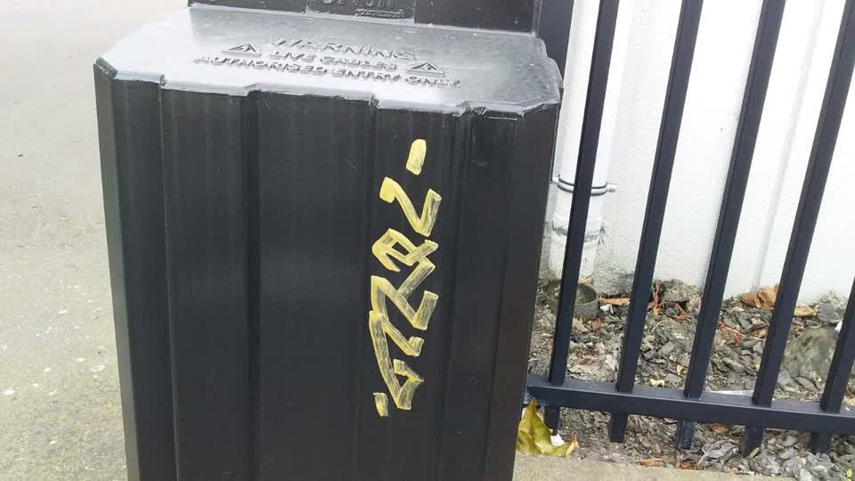 The photograph attached to this graffiti report