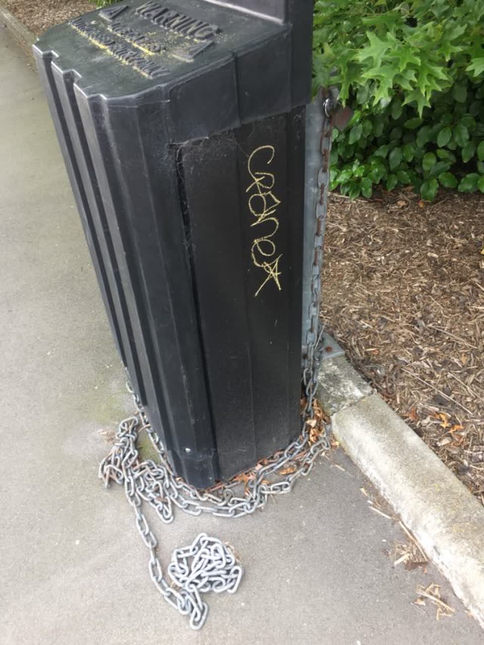 The photograph attached to this graffiti report