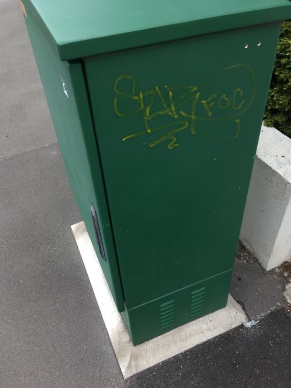 The photograph attached to this graffiti report