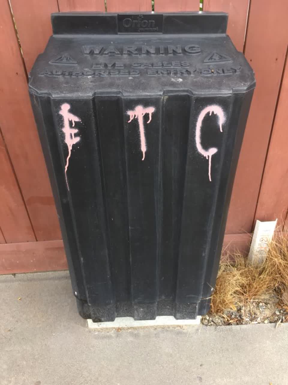 The photograph attached to this graffiti report