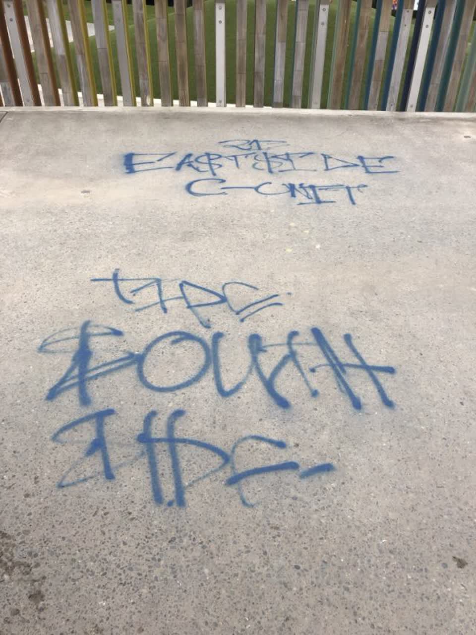 The photograph attached to this graffiti report
