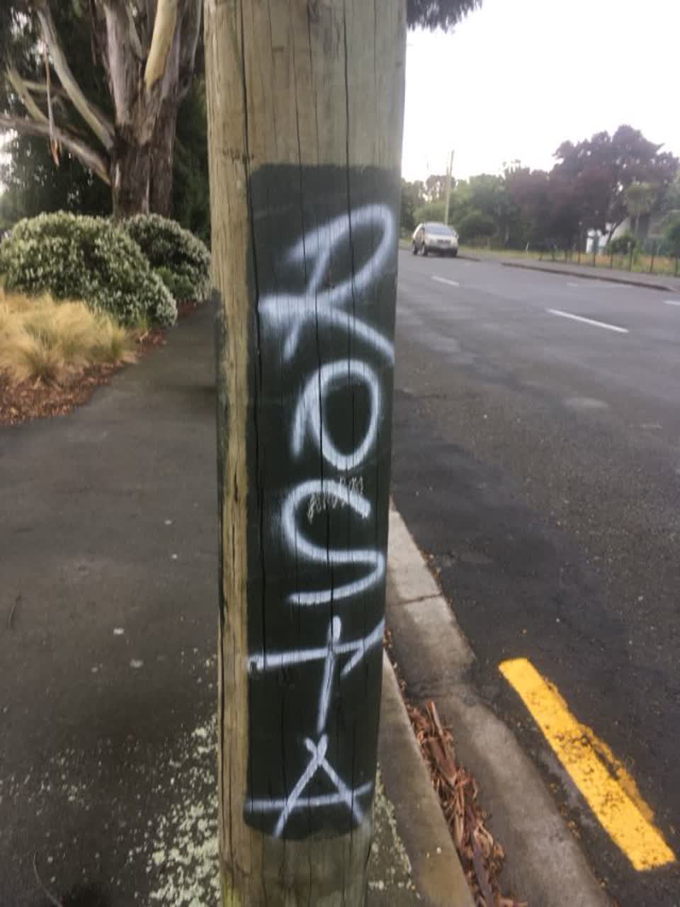 The photograph attached to this graffiti report