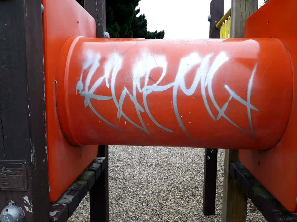 The photograph attached to this graffiti report