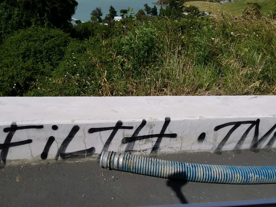 The photograph attached to this graffiti report