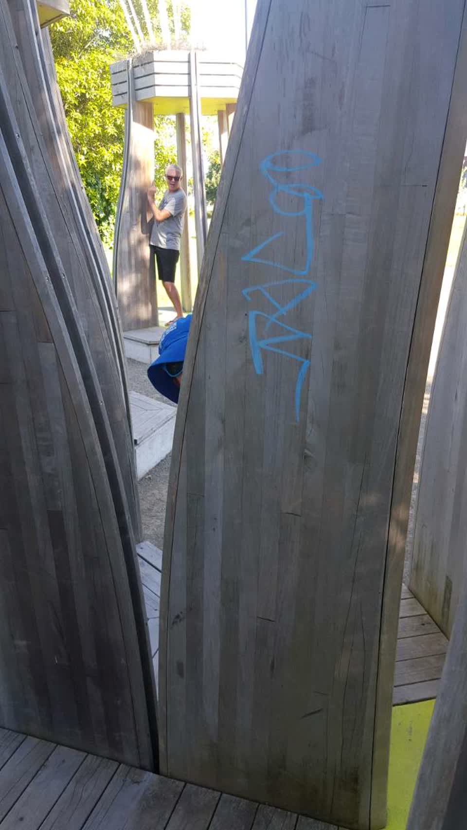 The photograph attached to this graffiti report