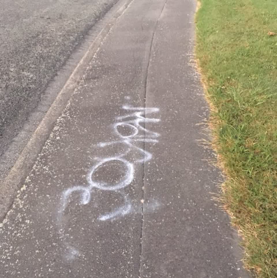 The photograph attached to this graffiti report