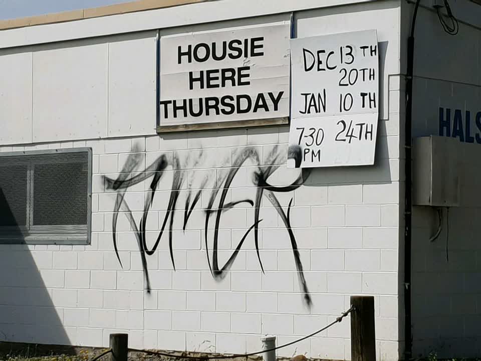 The photograph attached to this graffiti report
