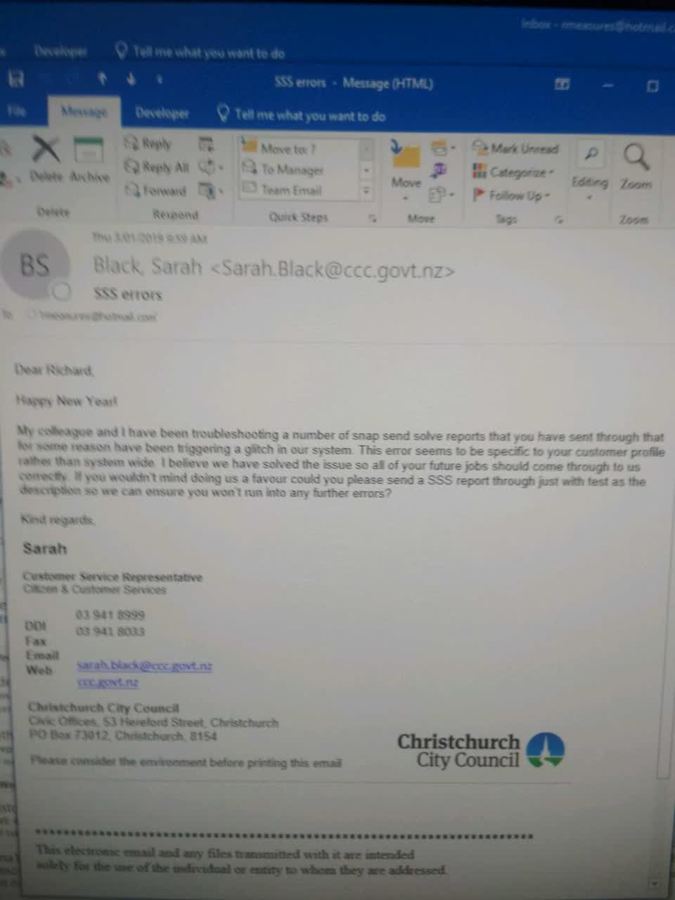 The photograph attached to this water supply report