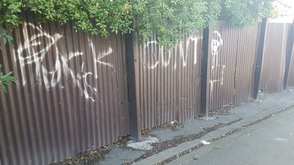 The photograph attached to this graffiti report