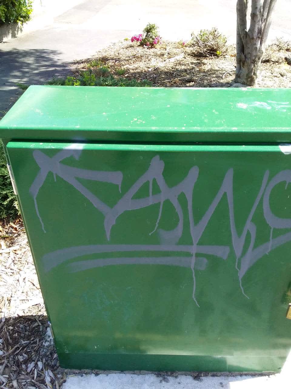 The photograph attached to this graffiti report