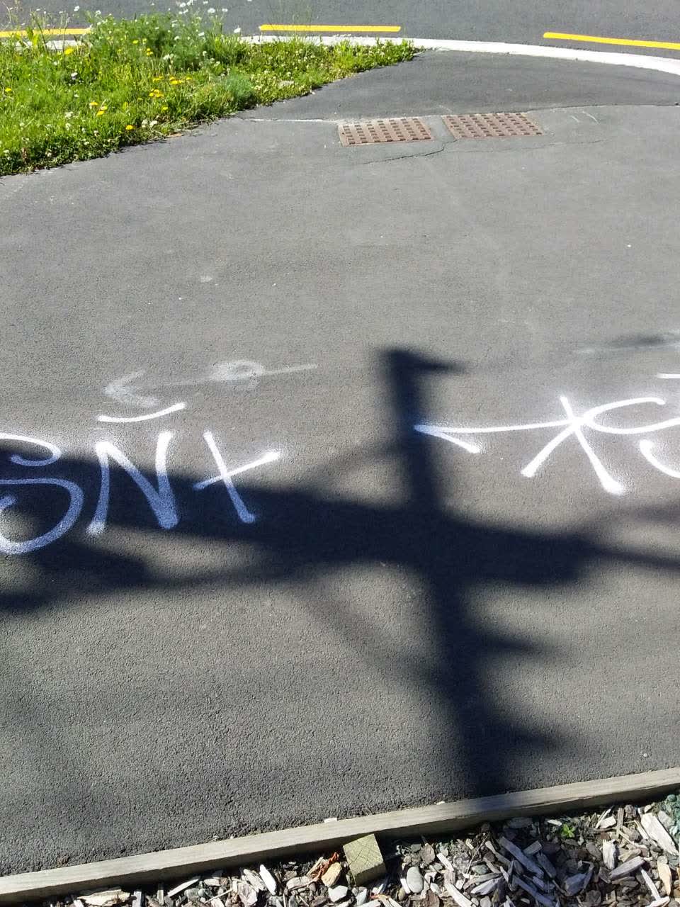 The photograph attached to this graffiti report