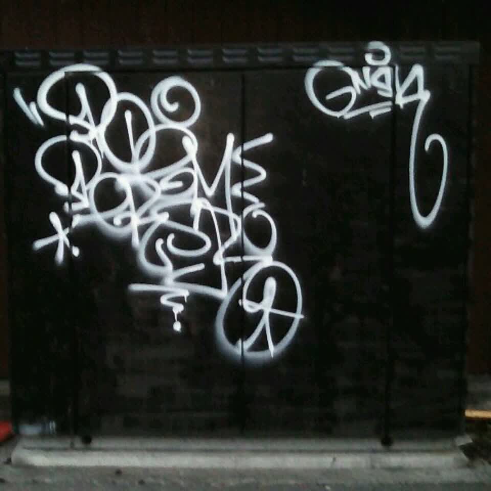 The photograph attached to this graffiti report
