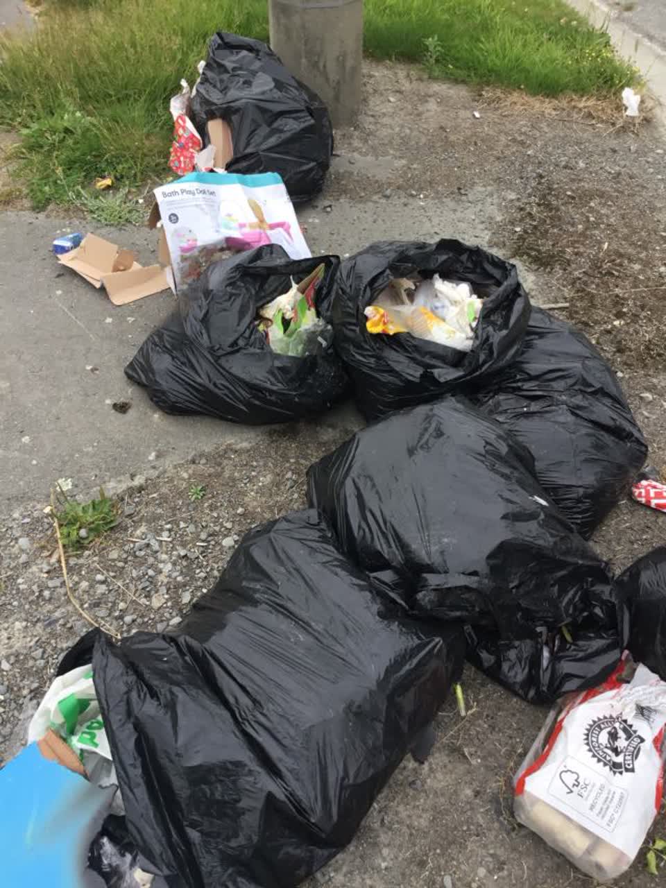 The photograph attached to this rubbish/recycling report