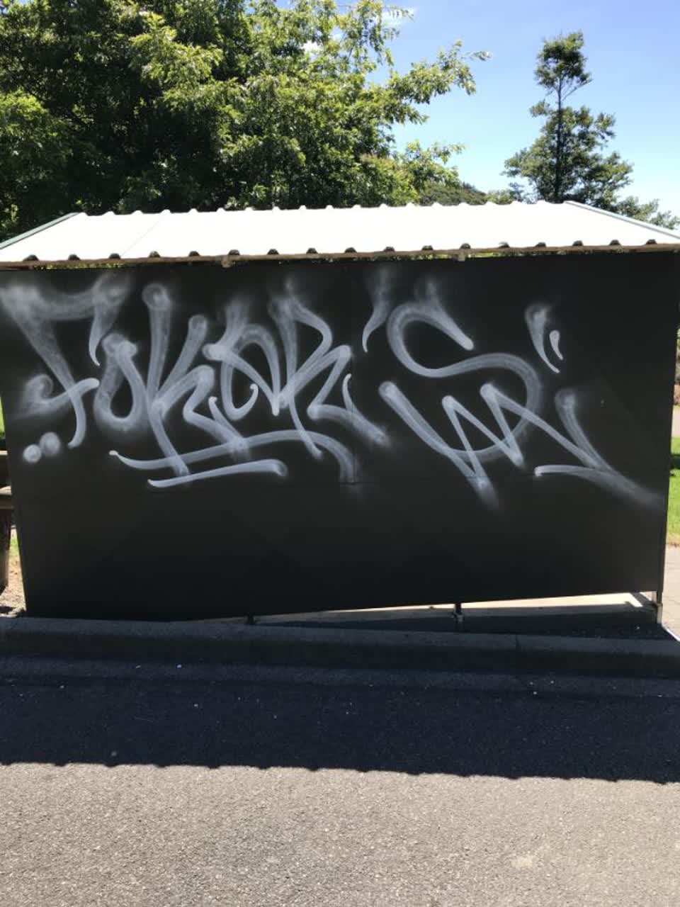 The photograph attached to this graffiti report