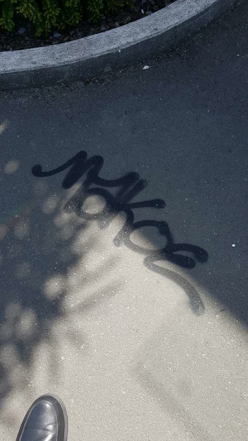 The photograph attached to this graffiti report