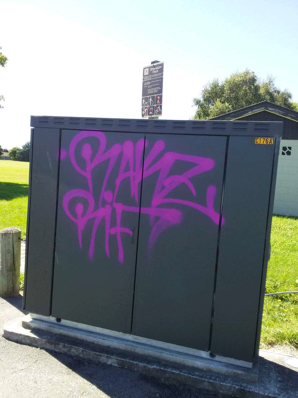 The photograph attached to this graffiti report