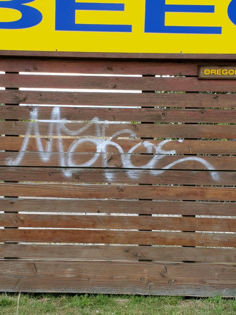 The photograph attached to this graffiti report