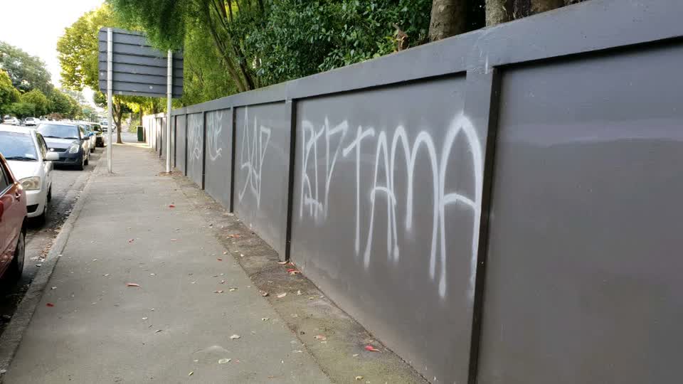 The photograph attached to this graffiti report
