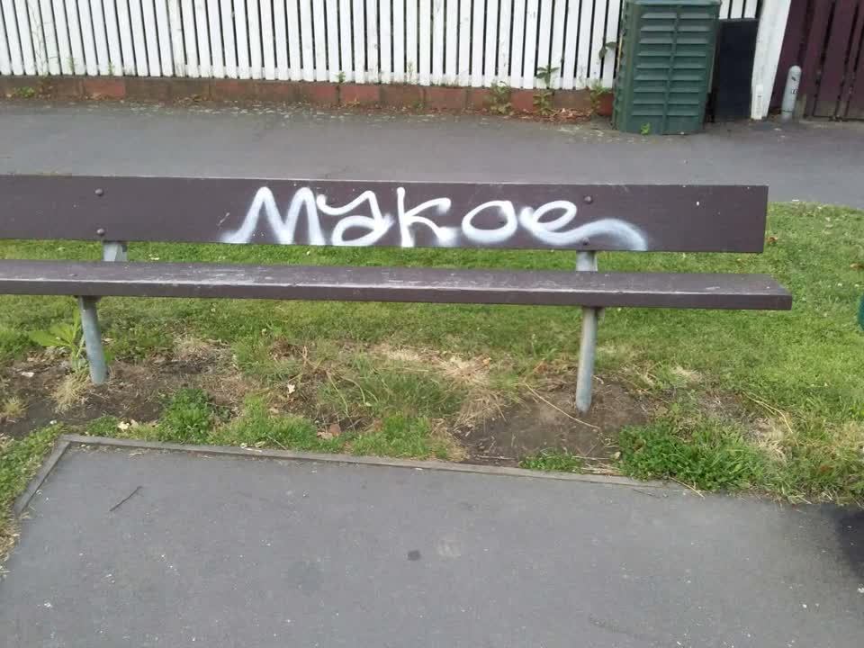 The photograph attached to this graffiti report