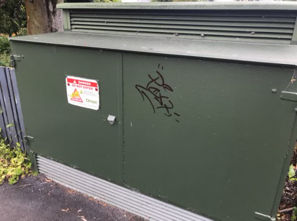 The photograph attached to this graffiti report