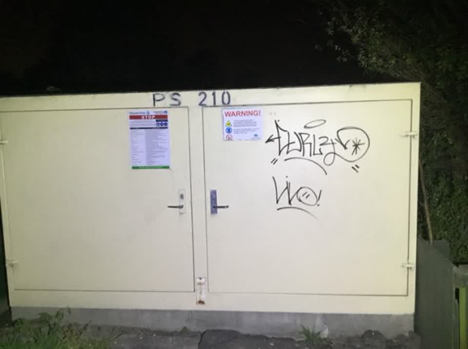 The photograph attached to this graffiti report
