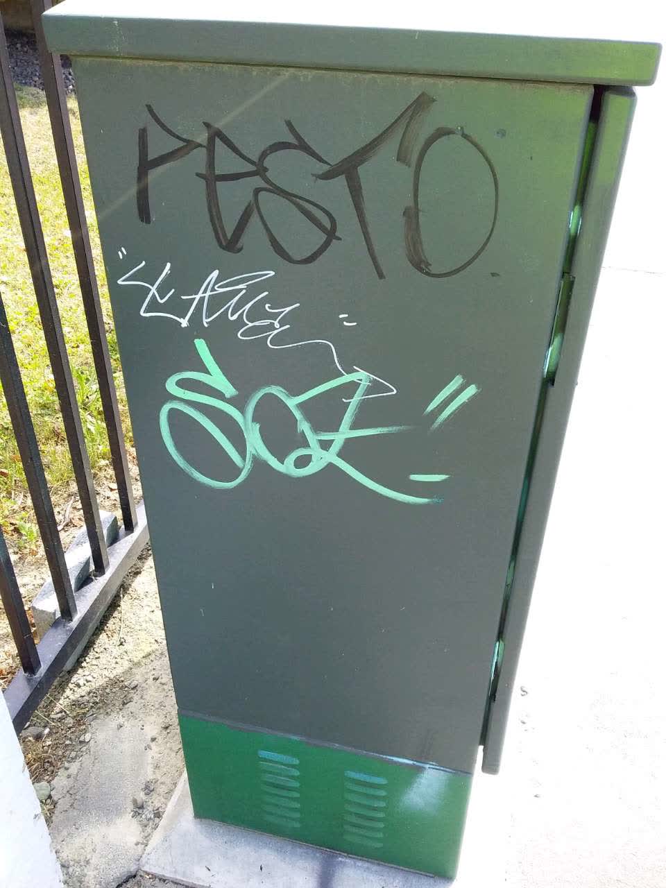 The photograph attached to this graffiti report