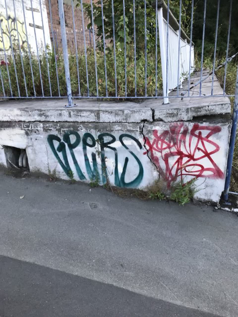 The photograph attached to this graffiti report