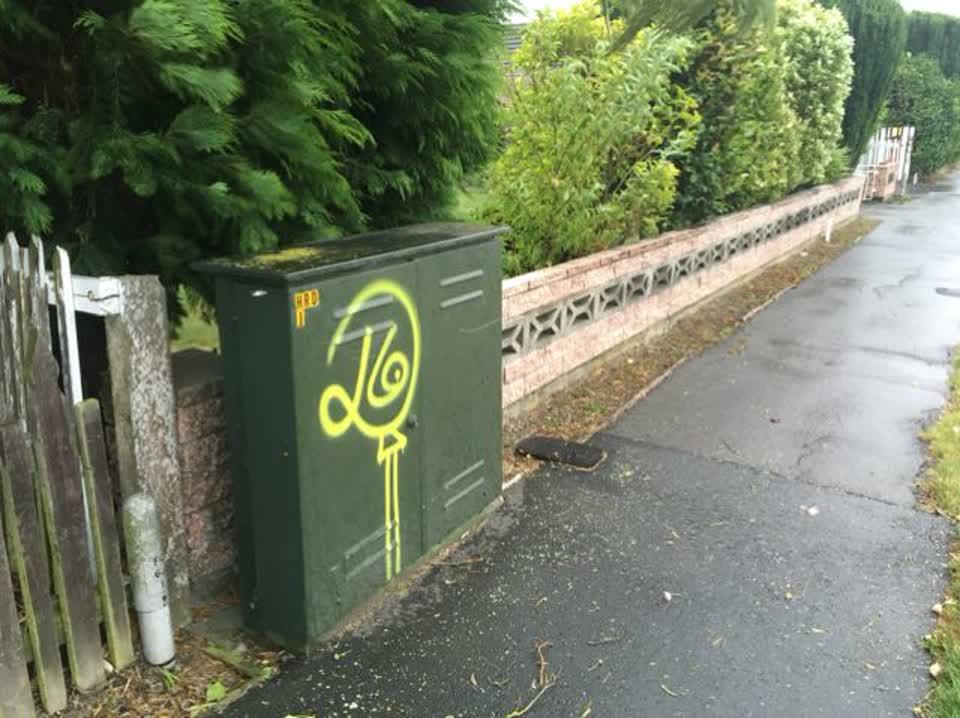 The photograph attached to this graffiti report