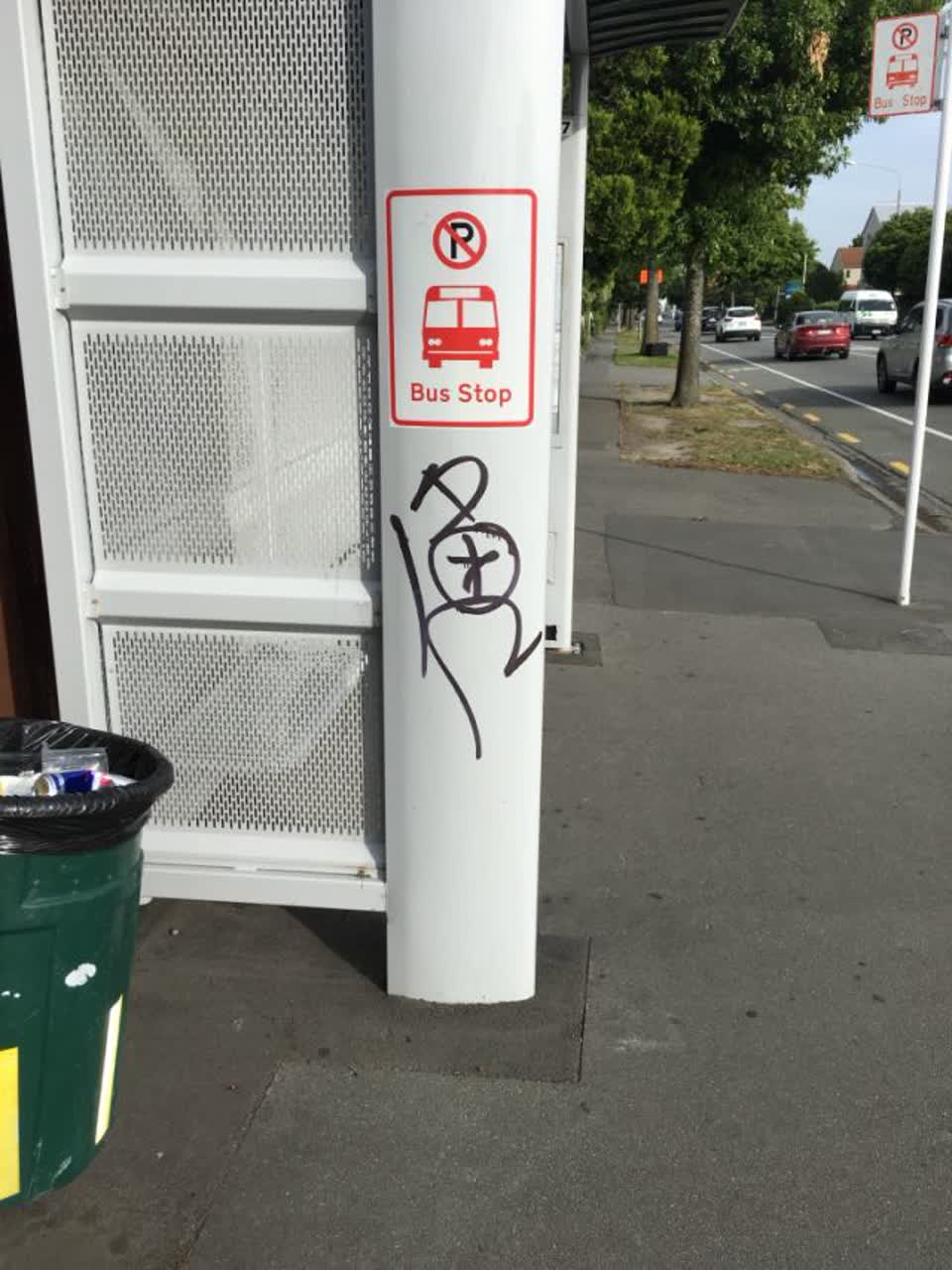 The photograph attached to this graffiti report