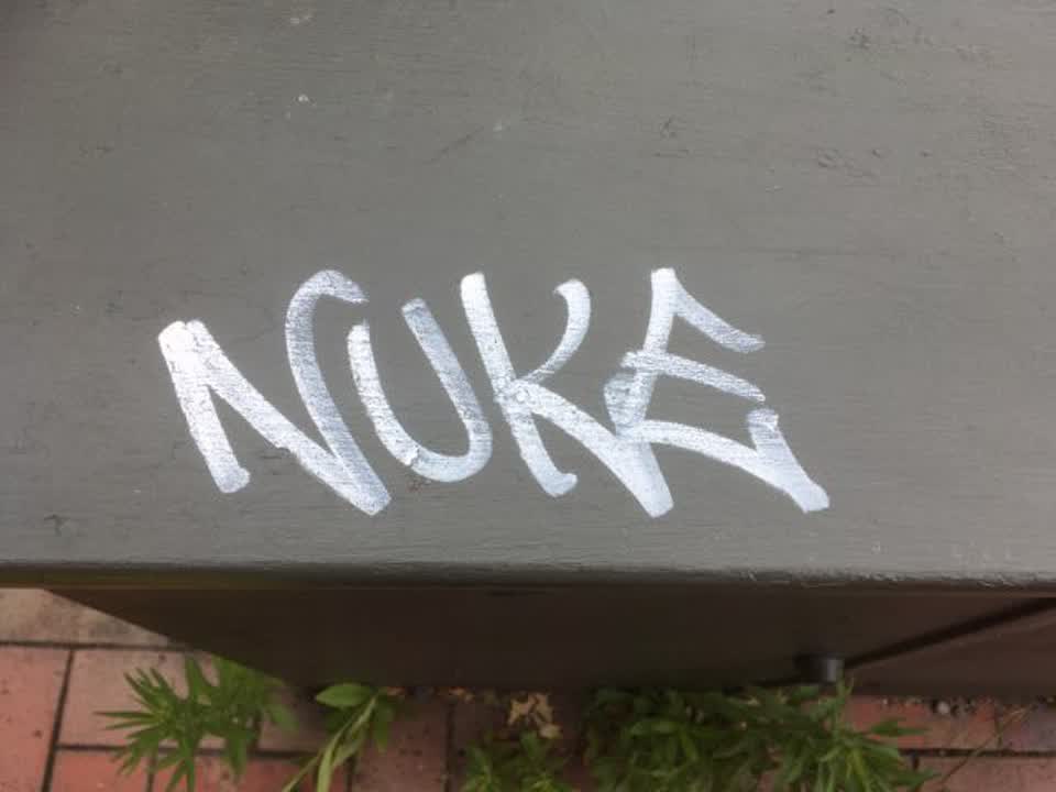 The photograph attached to this graffiti report