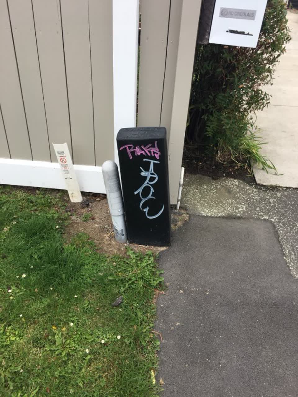 The photograph attached to this graffiti report