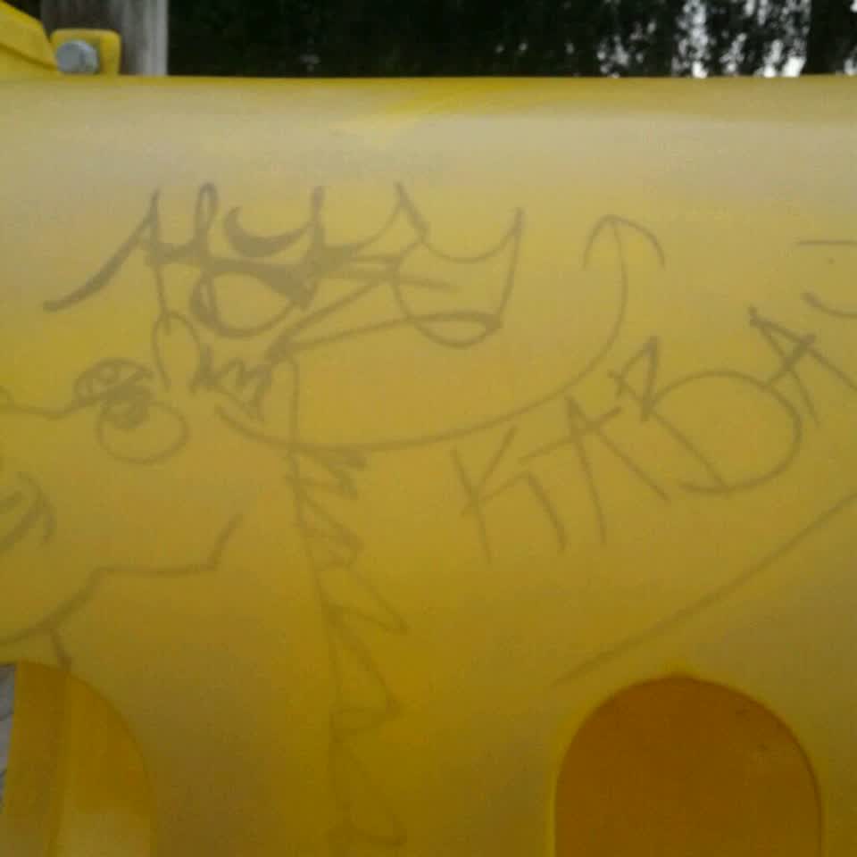 The photograph attached to this graffiti report