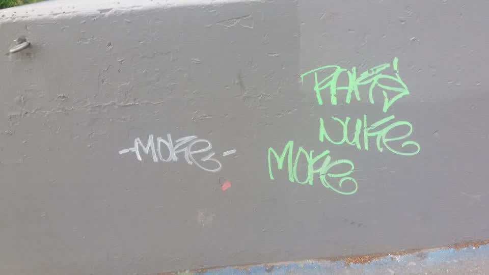 The photograph attached to this graffiti report