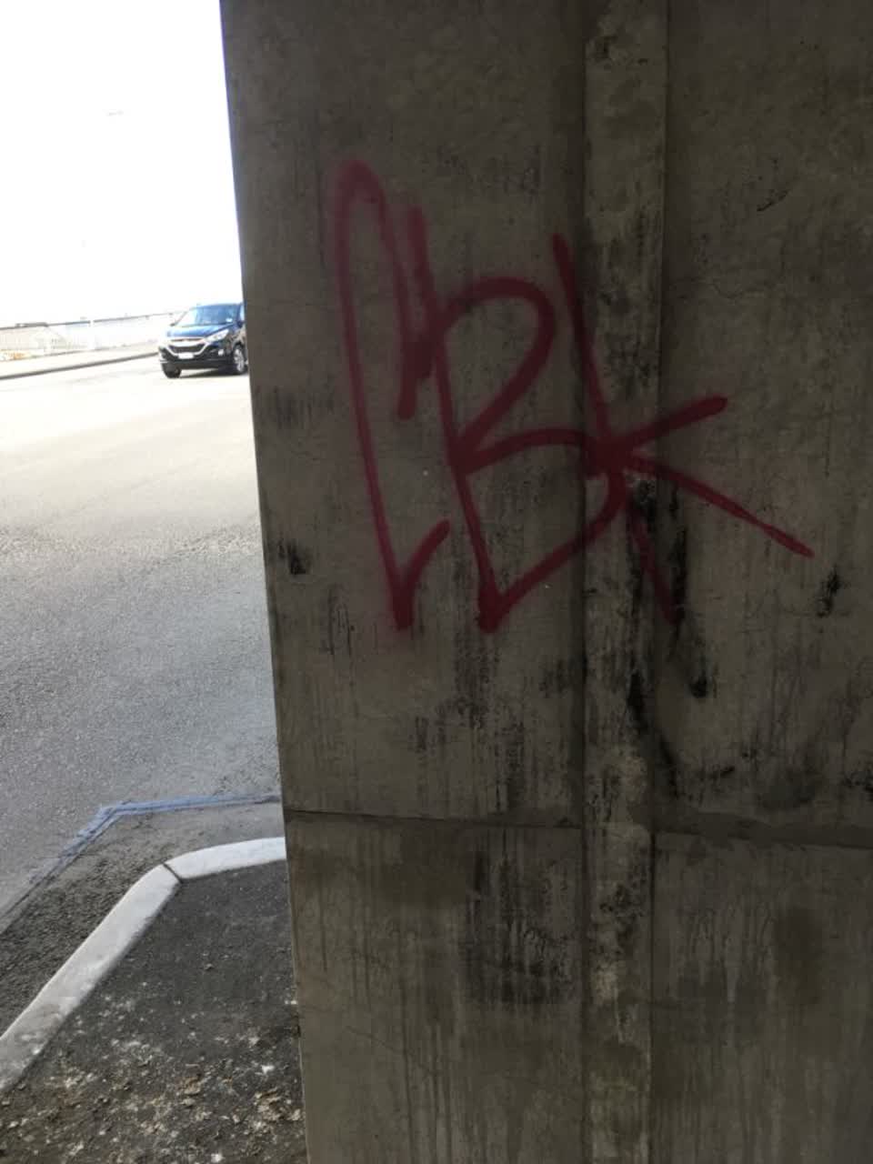 The photograph attached to this graffiti report